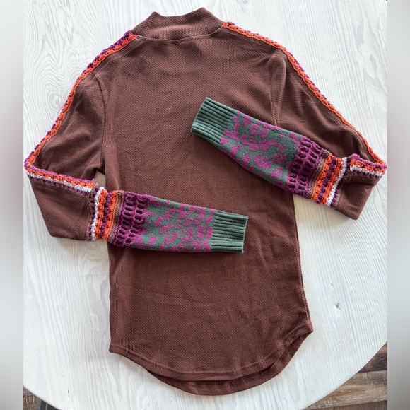 Free People - Switch It Up Cuff Thermal Top Size Large - Picture 3 of 4